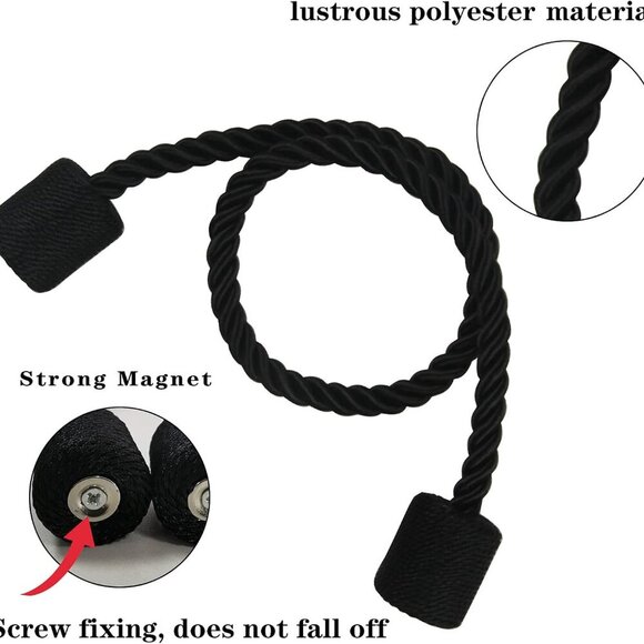 4 Pack Strong Magnetic Curtain Tiebacks Outdoor Elegant Decorative Tie Backs Mod - Picture 3 of 6